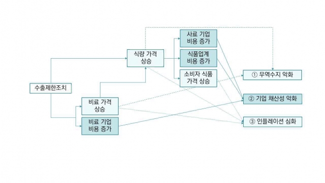 수출제한조치에 따른 식량 공급망 교란의 영향 <자료: 한국무역협회 국제무역통상연구원>