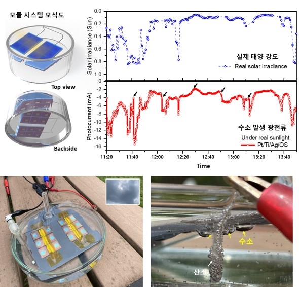 지스트 연구팀이 개발한 유기 반도체 광전극 기반 모듈 시스템의 모식도.
