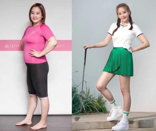 가수 다나가 다이어트에 성공한 후 골프웨어 화보를 선보였다. 쥬비스다이어트 제공