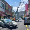 택시가 전봇대 받아 40가구 정전…운전자는 급발진 주장