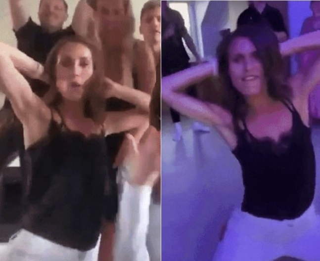 산나 마린 핀란드 총리가 파티에서 유명 인사들과 춤추고 있는 모습. 트위터