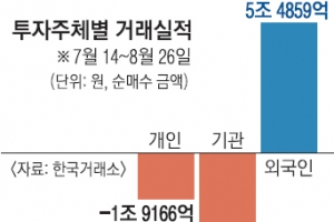 외인 ‘태·조·이·방·원’ 싹쓸이… 증시 뛰자 개미 빚투 늘었다