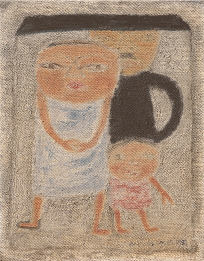 장욱진, 가족, 캔버스에 유채, 17.5x14cm, 1978, 개인소장