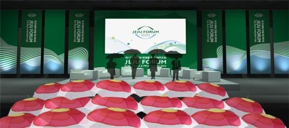 오는 9월 14일부터 3일간 개최되는 제17회 ‘평화와 번영을 위한 제주포럼’의 폐막 세션에서 선보일 이벤트를 준비하는 모습. 제주 4·3사건 희생자를 상징하는 동백꽃이 개화하는 장면을 연출했다. 제주도 제공