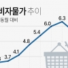 물가 상승률 6%대에서 5%대로… 7개월만 하락