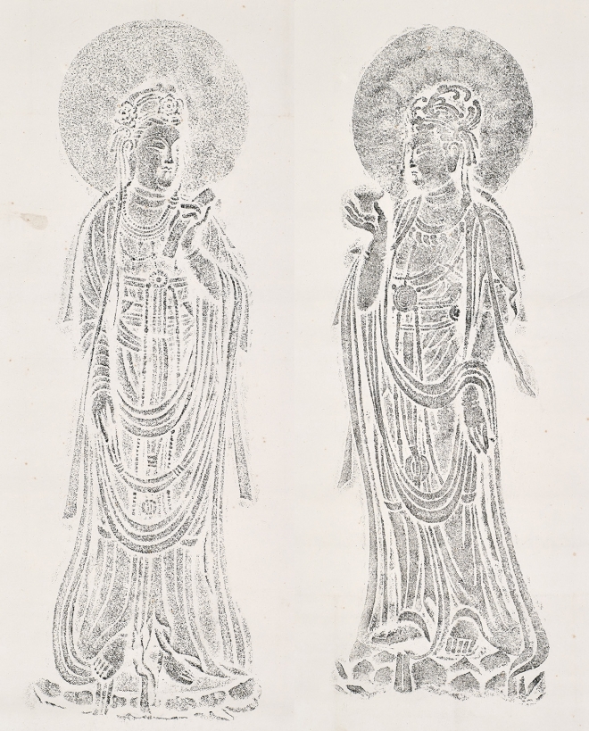 석굴암 보현보살(왼쪽)과 문수보살. 고판화박물관 제공