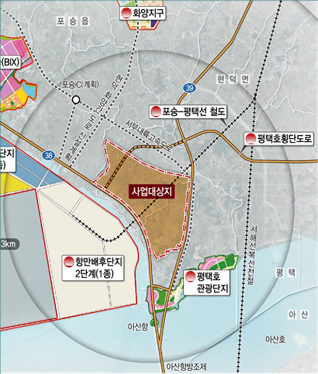 현덕지구 위치도. 경기도