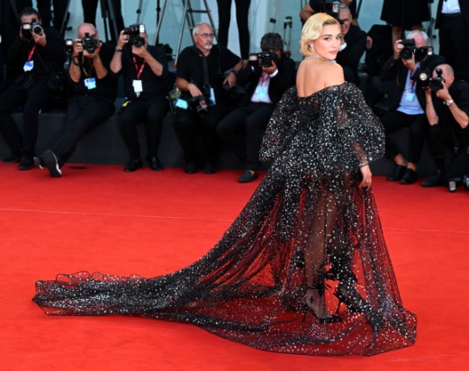 British actress Florence Pugh attends the premiere of Don‘t Worry Darling at the 79th Venice Film Festival in Venice, Italy on Monday, September 5, 2022. UPI 연합뉴스