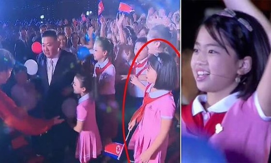 김정은 북한 국무위원장의 둘째 딸 김주애(9)로 추정되는 소녀. 데일리메일