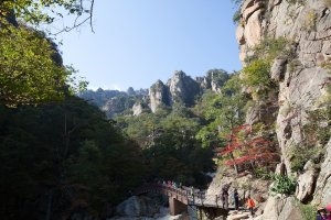 7년만에 재개방된 설악산 오색 흘림골이 단풍철을 맞아 탐방객들로부터 인기를 끌고 있다. 양양군 제공