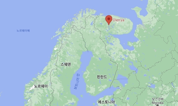 러시아 올레냐 공군기지는 핀란드, 노르웨이 국경과 불과 300㎞ 거리에 있다.