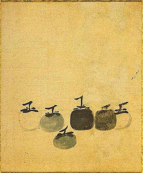 목계, ‘여섯 개의 감’, 13세기, 일본 대덕사.  위키미디어 커먼스 제공