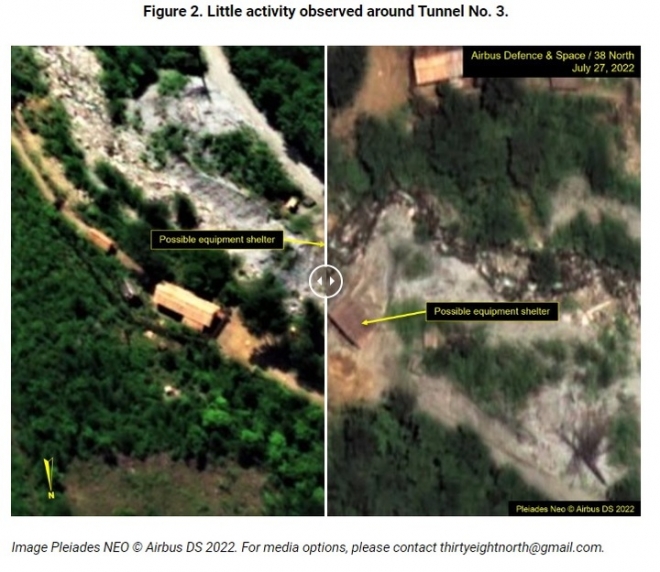 북한 풍계리 핵 실험장 3번 갱도 모습. 38노스 홈페이지 갈무리 뉴시스
