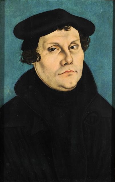 종교개혁의 상징 마르틴 루터의 초상화. 루카스 크라나흐의 1528년 작품. 위키피디아 제공