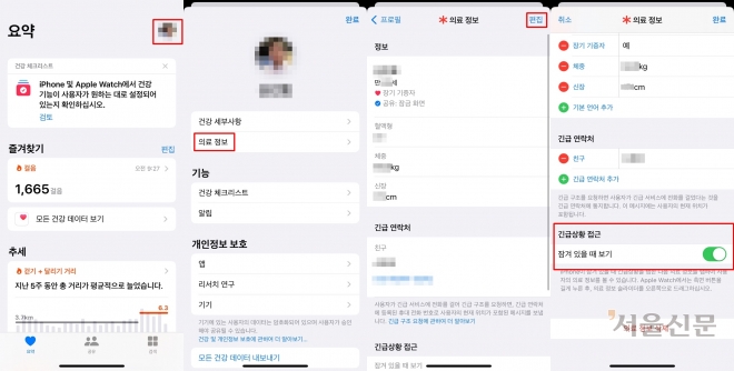 아이폰 ‘의료정보’ 등록 방법. 서울신문DB