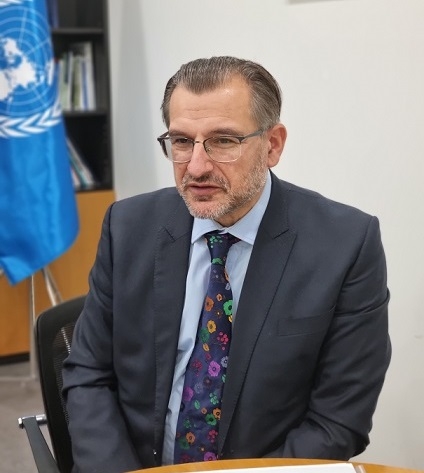 데이비드 베어필드 유엔개발계획(UNDP) 인사국장이 2일 UNDP 서울정책센터에서 채용 방식 등에 대해 설명하고 있다. (사진=서유미 기자) 
