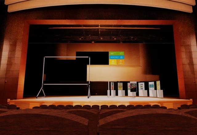 초실감형 3차원 공간 서비스로 구현된 ‘금나래아트홀 공연장’ 모습. 금천구 제공