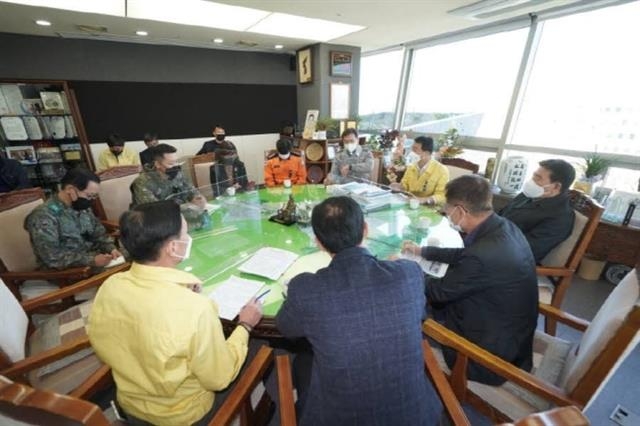 최근 열린 서울 성북구 유관기관 안보대책회의 모습. 성북구 제공