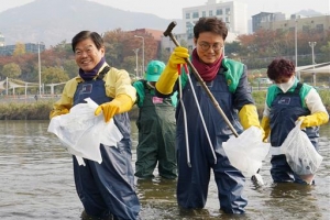 하천 바닥까지 샅샅이 청소… ‘생명이 숨쉬는 중랑천’으로[현장 행정]