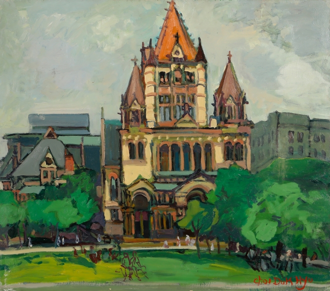 최덕휴_보스톤의 트리니티 교회_캔버스에 오일_61×54cm_1983