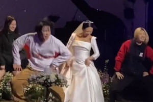 ‘임신한 신부’ 허니제이, 드레스 입고 ‘헤이마마’ 댄스