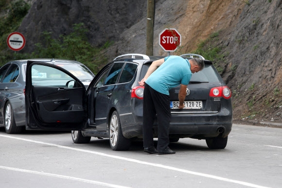 FILE PHOTO: Jarinje border crossing between Kosovo and Serbia