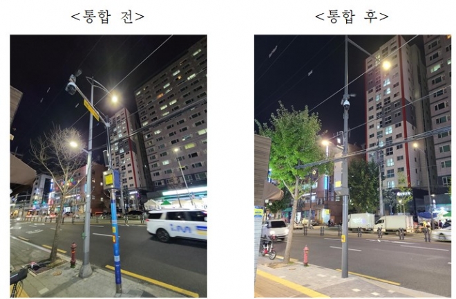 서울 동대문구가 설치한 가로등주와 CCTV주 통합 스마트폴 사진. 동대문구 제공. 