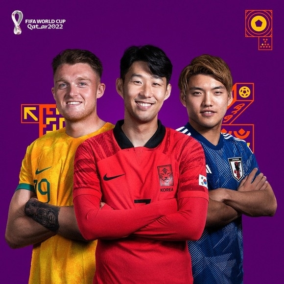 국제축구연맹(FIFA)이 한국·호주·일본 등 아시아국가들의 월드컵 16강 진출을 축하하면서 SNS에 올린 이미지.