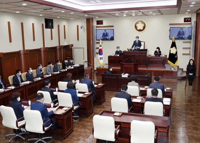 7일 열린 제274회 광명시의회 제2차 정례회 제2차 본회의 모습. 광명시의회 제공
