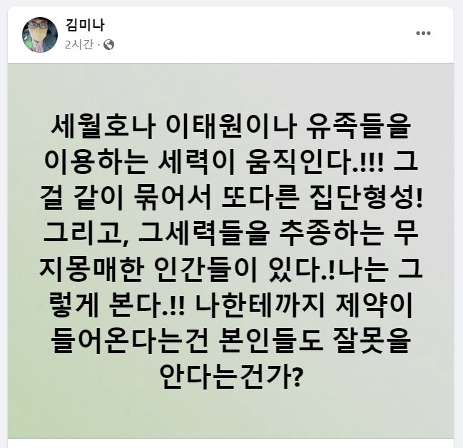 김미나 창원시의원 페이스북.