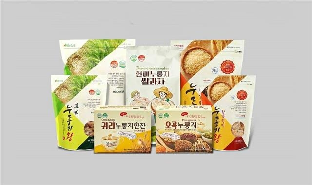 한 해 순천농협 쌀 200t을 구매해 현미와 찹쌀, 흑미를 이용한 누룽지를 만들어 연간 12억원의 매출을 올리고 있는 농협회사법인 ‘쌍지뜰’의 제품들. 쌍지뜰 제공