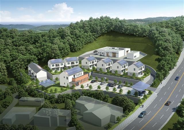 수소특화도시 조감도. 수소연료전지 등 청정에너지만 사용하는 시범주택이 지어져 운영된다. 삼척시 제공