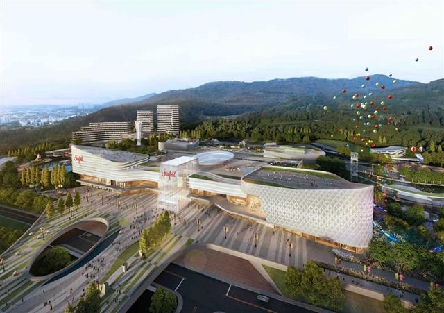 미래형 복합 라이프스타일 센터 ‘그랜드 스타필드 광주’ 투시도. 신세계프라퍼티 제공