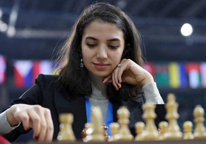 이란의 대표적인 여성 체스선수 사라 카뎀. 