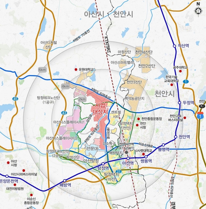 아산탕정2 도시개발구역 위치도. 사진=국토부 제공 