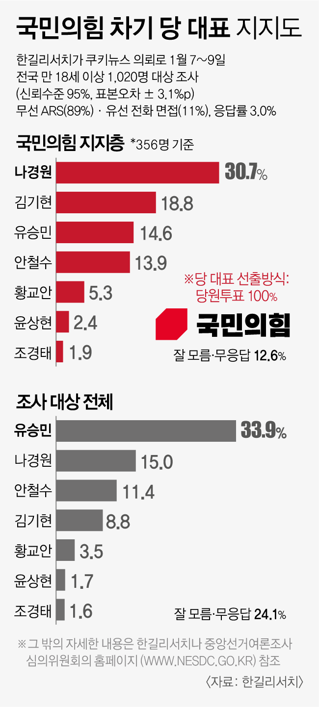 국민의힘 차기 당대표 지지도