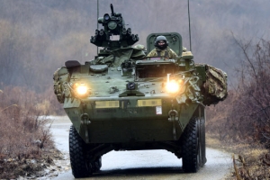 [서울포토]  미군 스트라이커장갑차 기동훈련…새해 첫 한미연합훈련