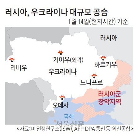 러시아, 우크라이나 대규모 공습