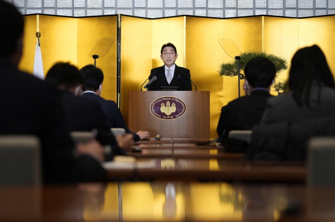 새해 일본 정부 정책 설명하는 기시다 일본 총리