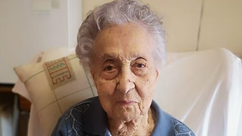 기네스 월드 레코드가 26일(현지시간)  세계 생존 최고령자로 등재한 스페인의 115세 할머니 마리아 브라나스 모레라. CNN 홈페이지 캡처
