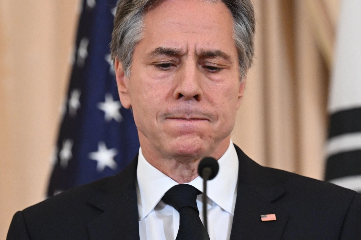 3일(현지시간) 토니 블링컨 미 국무장관이 워싱턴DC 국무부 벤자민 프랭클린룸에서 박진 외교부 장관과 공동 기자회견을 하고 있다. 블링컨 장관은 이 자리에서 중국 정찰풍선 사태 및 방중 취소 문제와 관련해 “중국이 나의 방중 전날에 이런 조치를 한 것은 우리가 하려고 준비했던 실질적인 대화에 해가 된다”며 “지금은 건설적 방문을 위한 여건이 좋지 않다는 결론을 내렸다”고 설명했다. 2023.2.3 AFP 연합뉴스