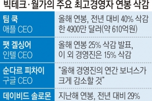 美 월가·빅테크 CEO들 연봉 자진 삭감…‘고통 분담’ 내세워 주주들 반발 재우나