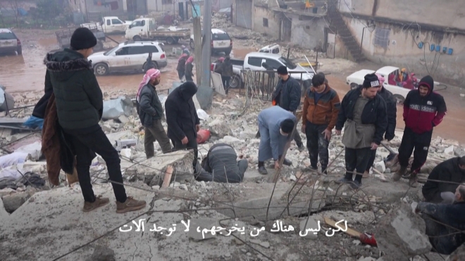 지진이 덮친 시리아 국경 마을 진디레스