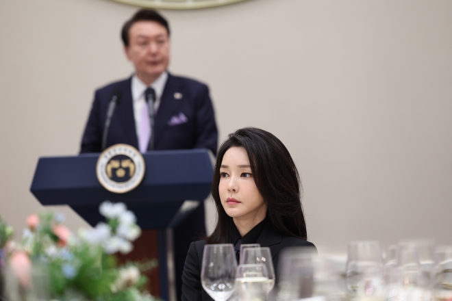 주한 외교단을 위한 신년인사회 참석한 김건희 여사