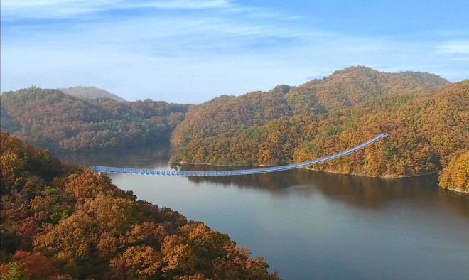 진천군 초평호에 들어설 제2하늘다리 조감도. 진천군 제공