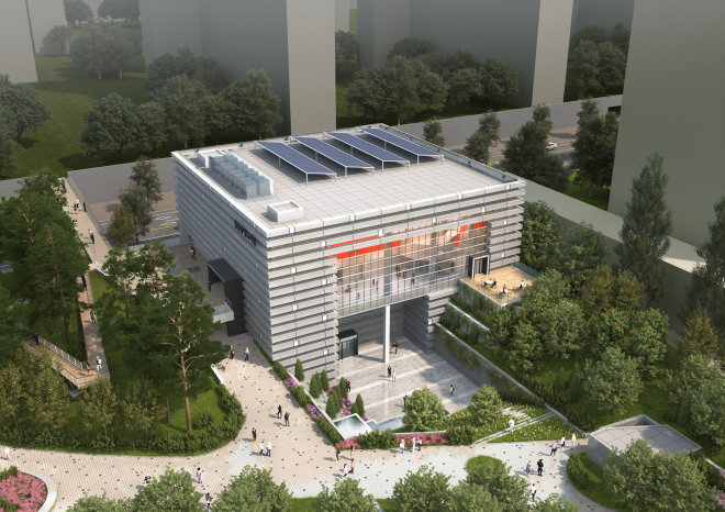 서울 강동구가 둔촌주공아파트 재건축 부지 내에 건립하는 강동중앙도서관(가칭) 조감도. 강동구 제공