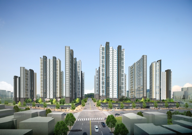 ㈜서우디벨로퍼가 경기 하남시 덕풍동 원도심에서 ‘하남 스타포레’라는 브랜드로 대규모 지역주택조합 건설을 추진하고 있다.  하남 스타포레 1~2차 조감도. ㈜서우디벨로퍼 제공