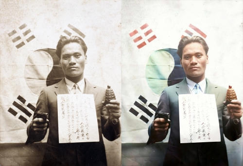 윤봉길(1908-1932). 중국으로 망명하여 한인애국단에 가입했다. 1932년 4월 29일 상하이에서 일본 수뇌부들에게 폭탄을 던져 독립의지를 드높였다.