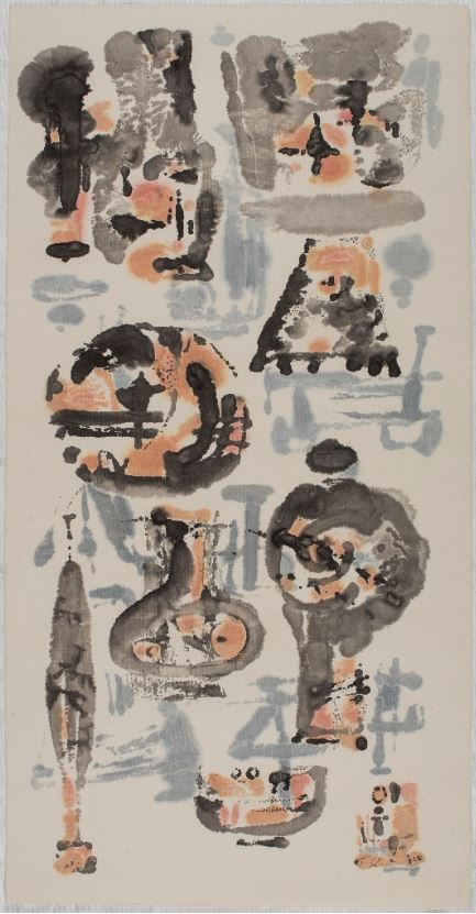 이응노, 구성(Composition), 1964, 종이에 수묵담채, 135×69.4㎝, 세르누시 미술관 소장.  국립현대미술관 제공