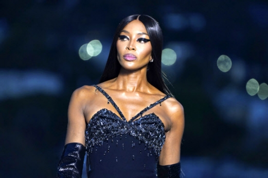The Versace Fall/Winter 2023 collection is modeled by Naomi Campbell on Thursday, March 9, 2023, at the Pacific Design Center in West Hollywood, Calif. AP